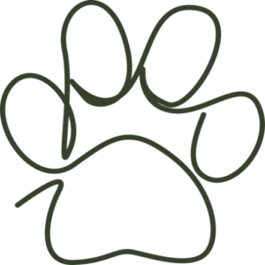 White dog paw print silhouette